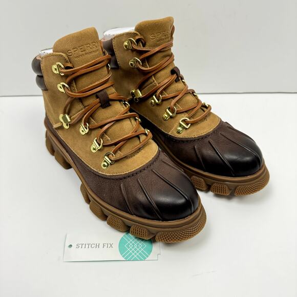 NEW Sperry The Summit Brown Nubuck & Suede Leather Outdoor Waterproof Duck Boots - Picture 5 of 10
